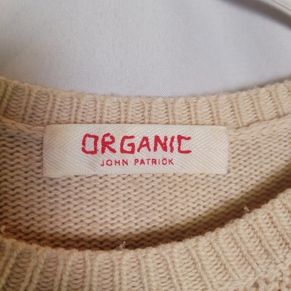 Organic John Patrick Oatmeal Crewneck Hi Low Sweater Women's Size S Wool Blend - Picture 4 of 10